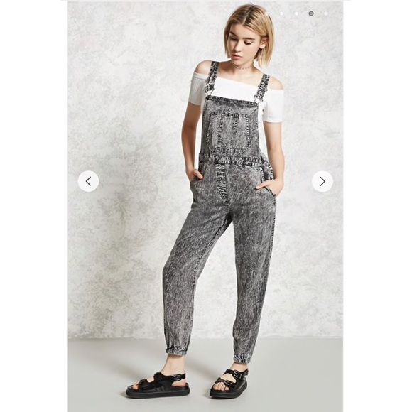 Forever 21 Other - Forever 21 black acid wash overalls